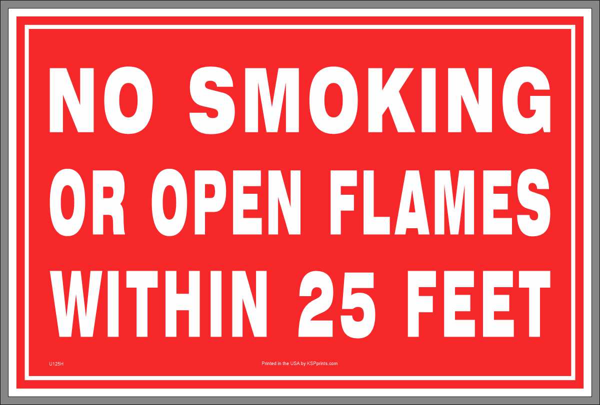No Open Flames Sign For When Flammable Gases Are Present
