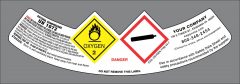 UN1072 GHS style Oxygen, Compressed USP Neck label