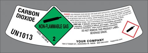 UN1013 Carbon Dioxide modified neck label