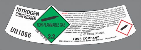 UN1066 Nitrogen modified neck label