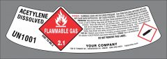 UN1001 Acetylene modified neck label