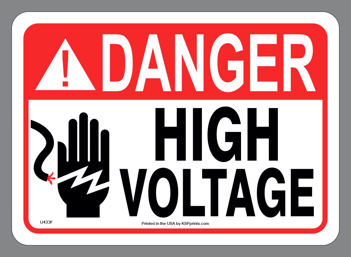 Danger High Voltage Sticker For Safety Around Electricity