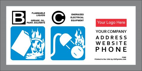 Class BC Extinguisher Label