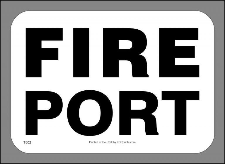 Fire Port Sticker for your Machinery and Equipment Fire Safety