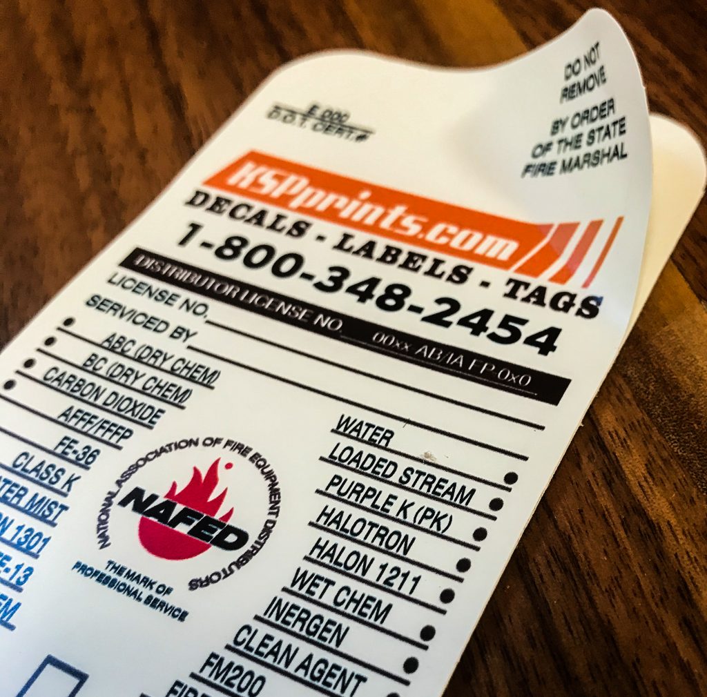 Adhesive-Backed Vinyl Inspection Tag
