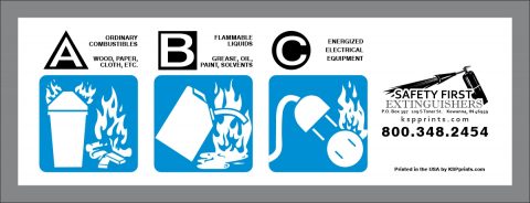 Custom Class ABC Extinguisher Label