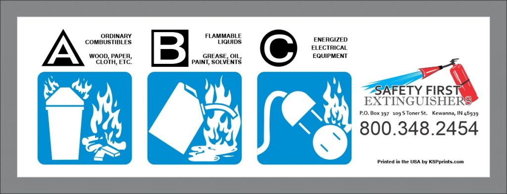 Custom Class ABC Extinguisher Label
