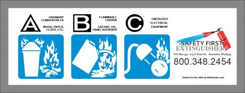 Custom Class ABC Extinguisher Label with Company Logo