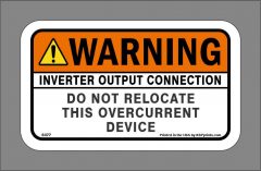 WARNING Inverter Output ... Overcurrent Device