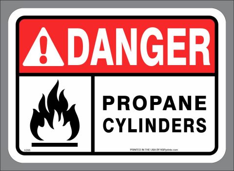 DANGER FLAMMABLE PROPANE CYLINDERS