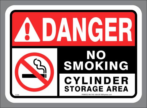 CYLINDER STORAGE AREA - NO SMOKING