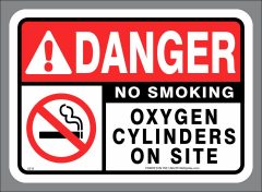 Oxygen Cylinders on site - no smoking