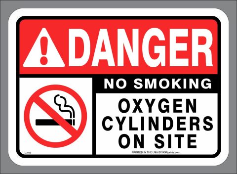 Oxygen Cylinders on site - no smoking
