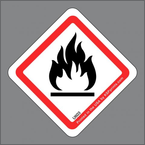 GHS Flame Symbol Label