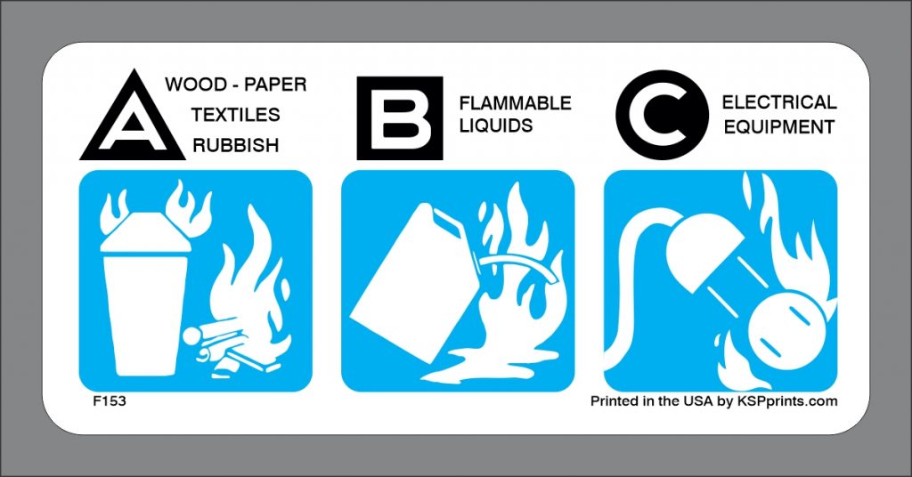 Extinguisher Classification Stickers