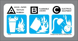 Stock Fire Extinguisher Classification Labels