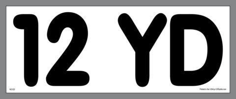 12 yard capacity sticker