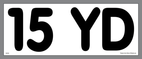 15 YD Capacity Sticker