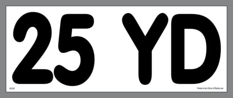 25 YD Capacity Sticker