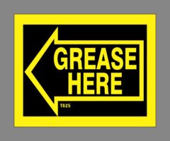 Grease Here (arrow pointing left)