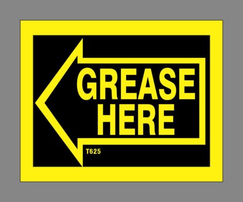 Grease Here (arrow pointing left)