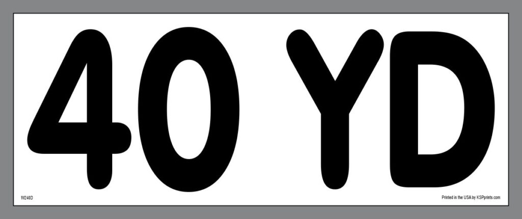 40 Yard container sticker helps identify for your waste container