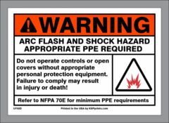 WARNING Arc Flash and Shock Hazard Sticker