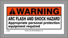 WARNING ARC FLASH AND SHOCK HAZARD decal