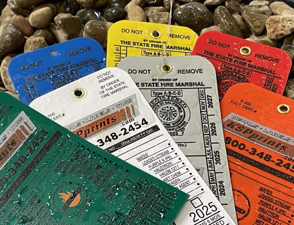Our plastic inspection tags come in seven colors and are water resistant.
