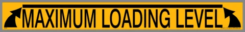 Maximum loading level stickers identify max load line for safety around your dumpster
