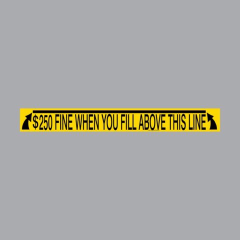 fill above line fine maximum loading level decals