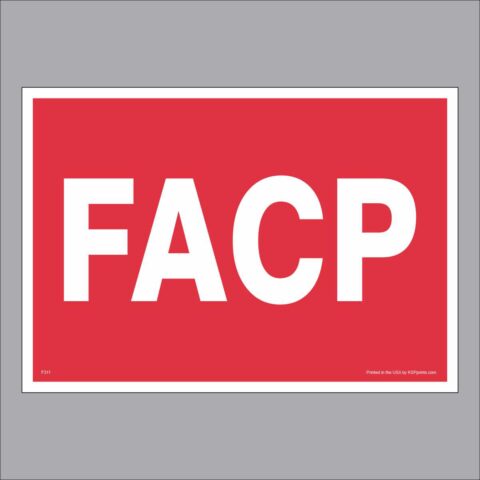This FIRE ALARM CONTROL PANEL decal meets the specifications of NFPA 72.