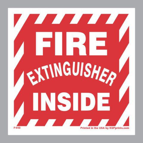 Help people locate fire extinguishers with this fire extinguisher inside sticker