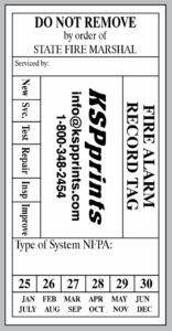 Fire Alarm Record Tag