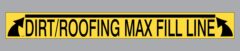 W404 Dirt/Roofing Max Fill Line decal for dumpsters and waste containers; durable safety label for proper material loading.